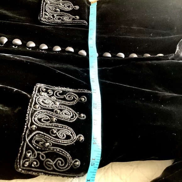 J. Peterman Co full length lined blk Velvet Opera embroidered coat NEW sz 4 Goth - Picture 10 of 16